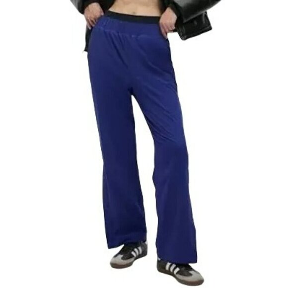 Gap Fit Womens Snap-Hem Fleece-Lined Blue Sweatpants Sz M Soft Comfortable NEW - Picture 2 of 10